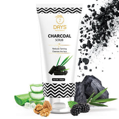 7 Days Activated Charcoal Face Scrub- No Parabens & Mineral Oil Face Scrub for Exfoliation, Anti-acne & Pimples, Blackhead Removal Scrub (100 g)