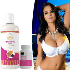 AYURVEDIC BREAST GROWTH OIL 100ML & CAPSULE 60CAPS-.COMBO PACK FOR WOMEN