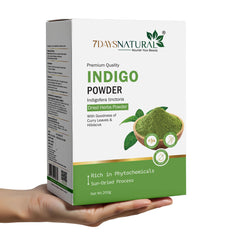 7Days Natural Indigo Powder with Curry Leaves & Hibiscus - Herbal Powder for Hair Nourishment & Shine(200 Gm)