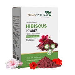 7 DAYS Hibiscus Flower Powder for Face Pack & Hair Mask | Pure & Natural Hibiscus Rosa Sinensis Powder For Skin & Hair Care - 200g