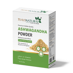 7Days Natural Ashwagandha Powder | Premium Edible Quality | With Mulethi & Fenugreek | Sun-Dried | 200g