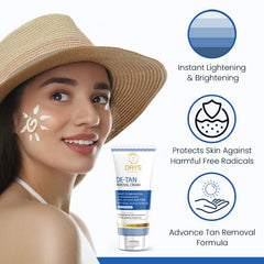 De-Tan Tan removal Cream with Kojic and Milk for Radiant Skin (100 g)