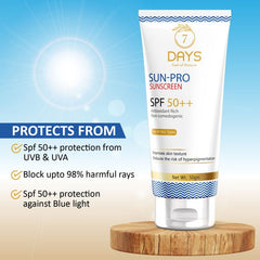 7DAYS SunPro Sunscreen Spf 50+For Men Women
