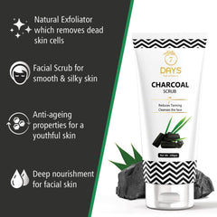 7 Days Activated Charcoal Face Scrub- No Parabens & Mineral Oil Face Scrub for Exfoliation, Anti-acne & Pimples, Blackhead Removal Scrub (100 g)