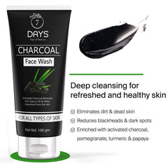 Charcoal Face Wash for Glowing Skin with, Activated Charcoal Wash for Oil Control 100ml