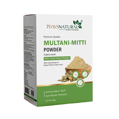 7Days Natural Multani Mitti (Fuller’s Earth) Powder with Rose Petal & Aloe Vera for Glowing & Clarified Skin(200 Gm)