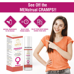 7 Days Feminine Cramp Relief Roll On for instant relief from period pain Gel Liquid (10 ml)