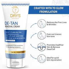 De-Tan Tan removal Cream with Kojic and Milk for Radiant Skin (100 g)