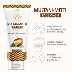 7 Days multani mitti Fcae Wash No Parabens, Sulphate Face Wash (100 gm)
