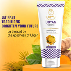 7Days Ubtan Scrub For Face with Turmeric & Walnut for Tan Removal – 100g Scrub