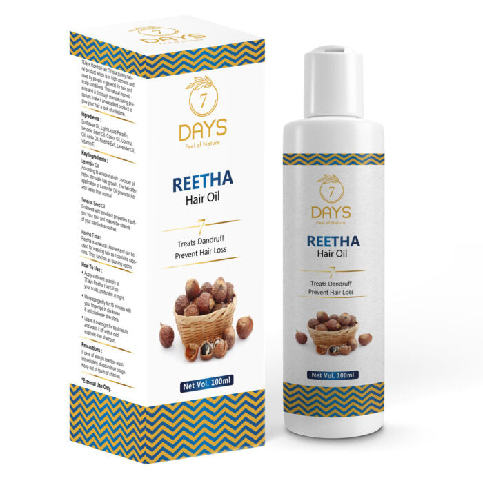 7 Days Cold-Pressed 100% Pure Reetha Oil paraben free for hair regrowth hair fall control & dandruff control Hair Oil (100 ml)