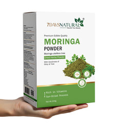 7Days Natural Moringa Powder | Premium Edible Quality | Sun-Dried | With Giloy & Tulsi | 200g