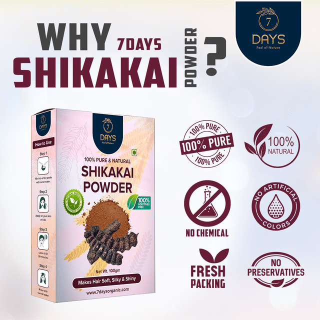 7Days Shikakai powder 100% natural hair growth & control hair fall dandruff formula (100 g)