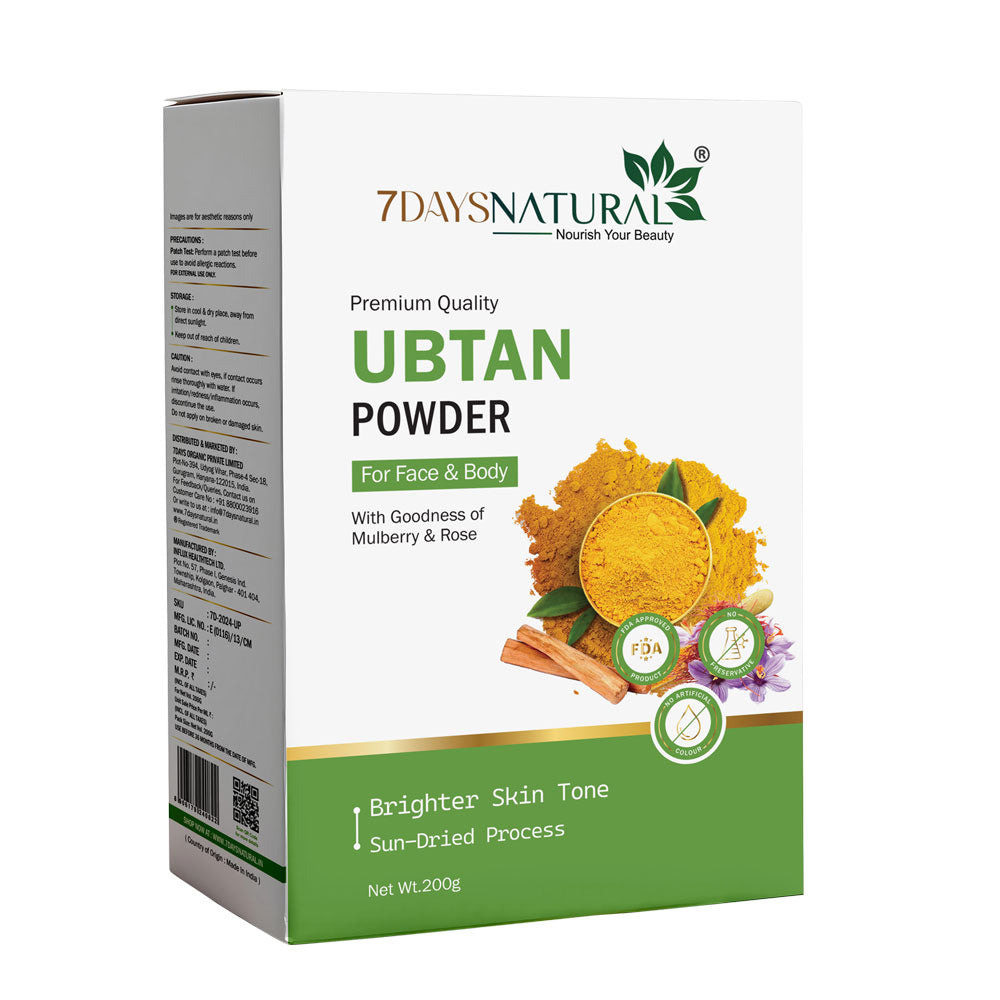7 Days Ubtan Face Pack Powder – Face & Body Scrub For Removing Skin Tan, Glowing, Shinier & Radiant Skin- 200 gm