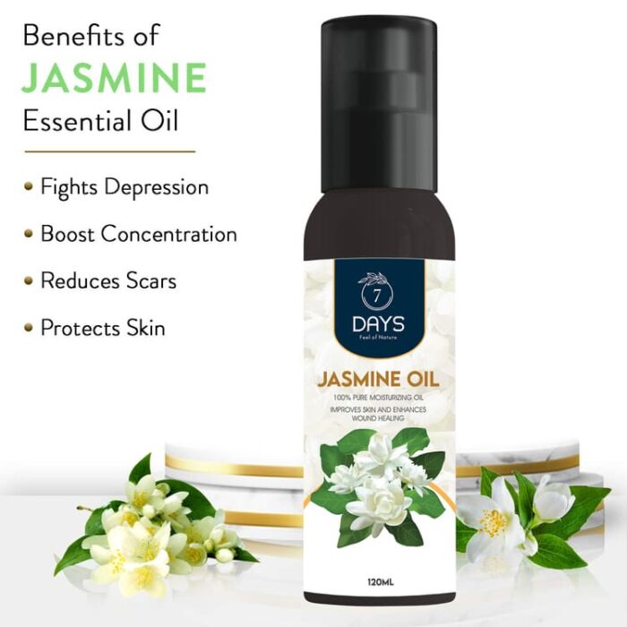 7Days 100% Pure & Natural Jasmine Oil For Softer Hair & Skin Nourishment 120ML (For Men & Women) Hair Oil