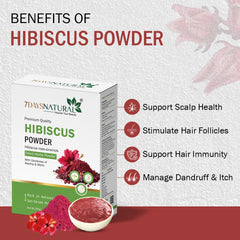 7 DAYS Hibiscus Flower Powder for Face Pack & Hair Mask | Pure & Natural Hibiscus Rosa Sinensis Powder For Skin & Hair Care - 200g