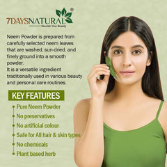 Neem Leaf Powder for Skin & Hair, Anti-Pimple, Anti-Bacterial, Fight Dandruff 200gm