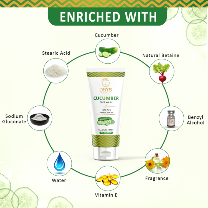 7 Days Cucumber face was for for oily skin and pimples Face Wash (100 ml)