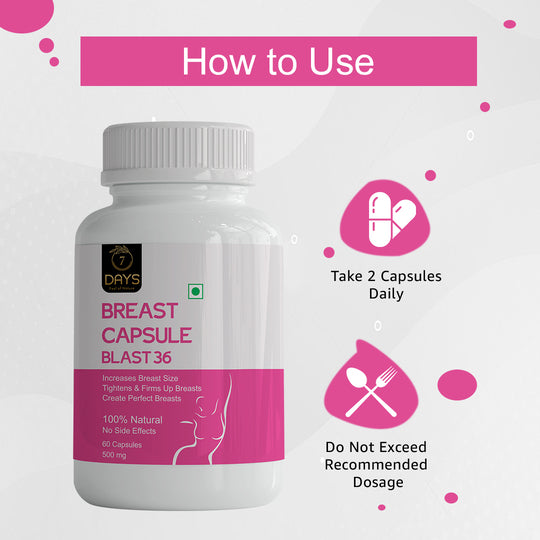 7 Days Blast 36 Capsule for bosom enlargament Capsule for women bosom tight breast size reduce capsule