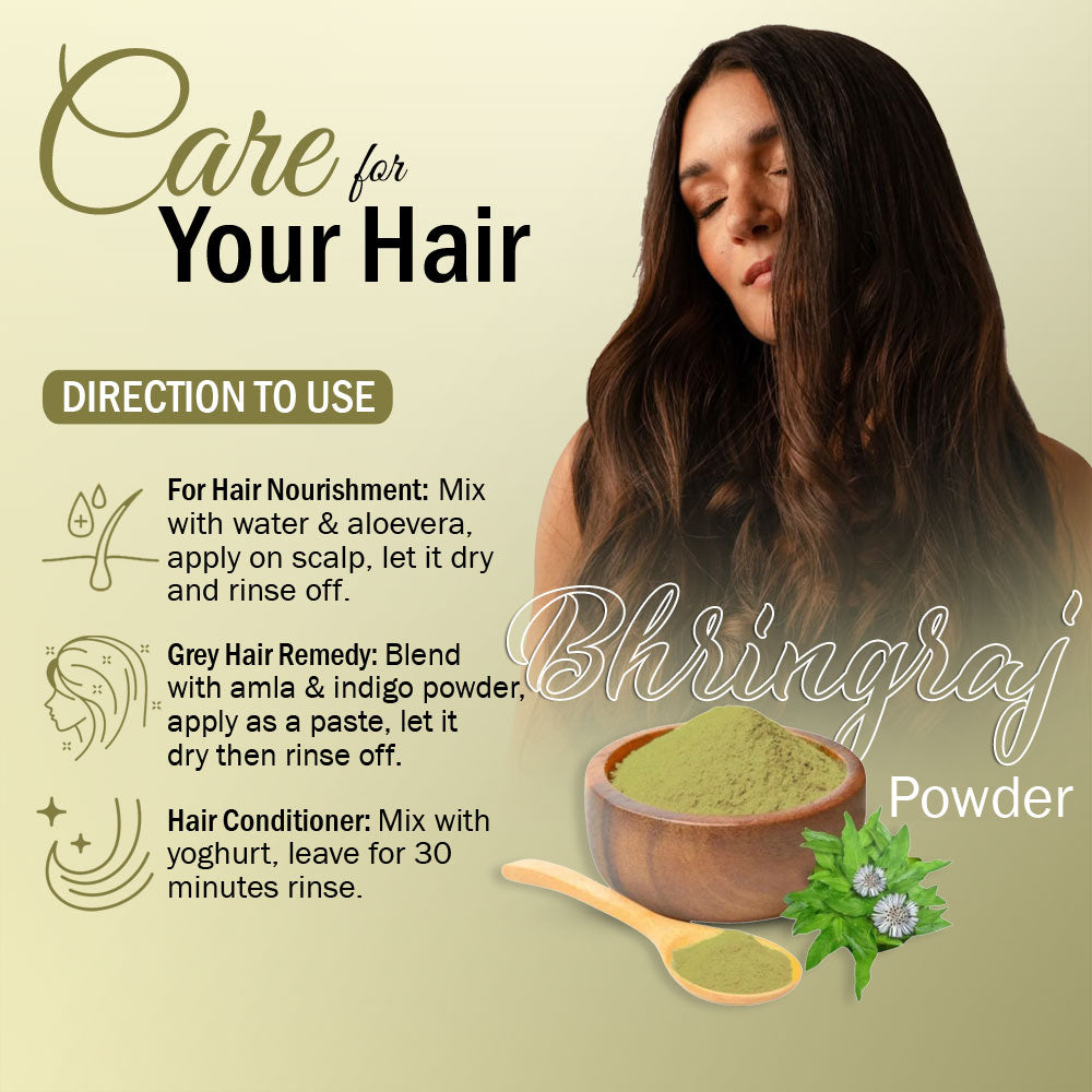 7Days Natural Pure Bhringraj Powder – Ayurvedic Bhringraj Powder(Eclipta Alba) for Hair Growth | Scalp Detox & Skin Rejuvenation(200 Gm)