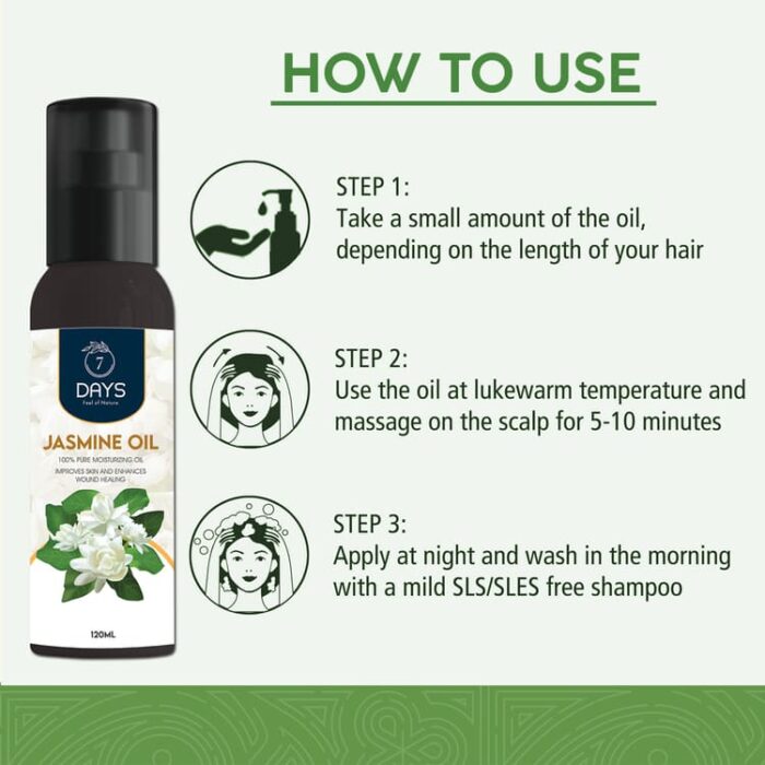 7Days 100% Pure & Natural Jasmine Oil For Softer Hair & Skin Nourishment 120ML (For Men & Women) Hair Oil