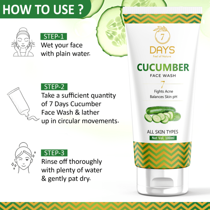 7 Days Cucumber face was for for oily skin and pimples Face Wash (100 ml)