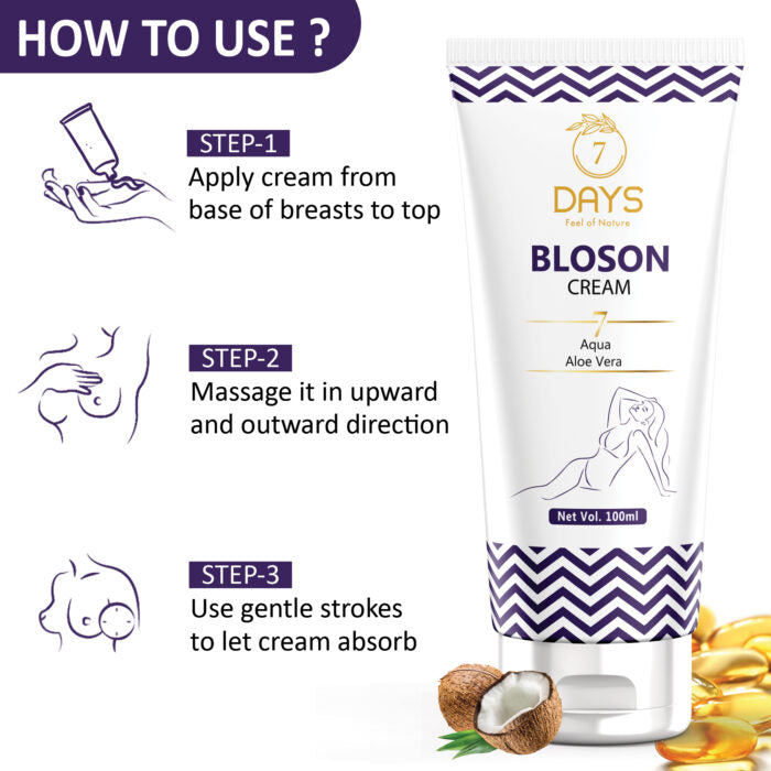 7 Days Bloson Cream Bust Firming Formula Tightening, Lifting & Toning of Breasts Women (100 g)