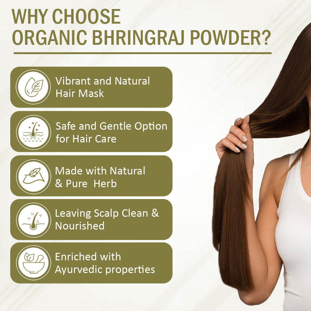 7Days Natural Pure Bhringraj Powder – Ayurvedic Bhringraj Powder(Eclipta Alba) for Hair Growth | Scalp Detox & Skin Rejuvenation(200 Gm)