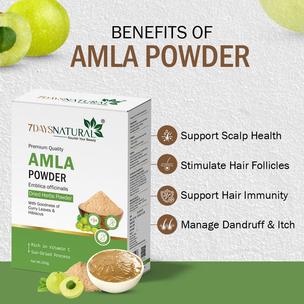 7Days Amla Natural Powder for Skin and Hair Care (200gm)