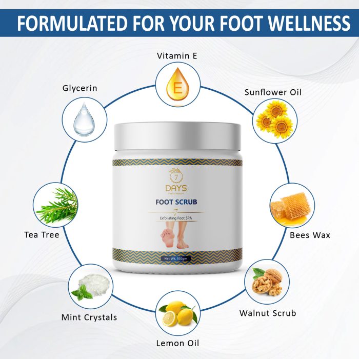 7 Days foot scrub for cracked heels Remove dead skin