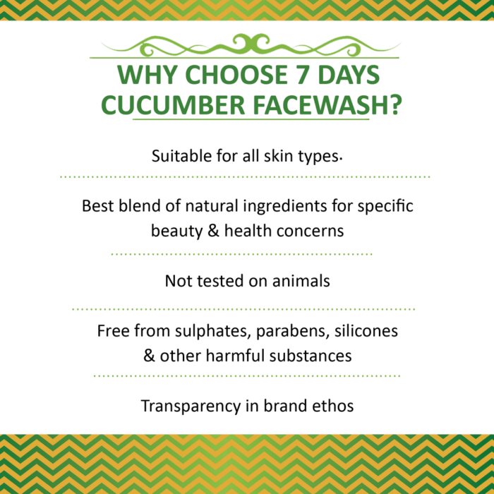 7 Days Cucumber face was for for oily skin and pimples Face Wash (100 ml)