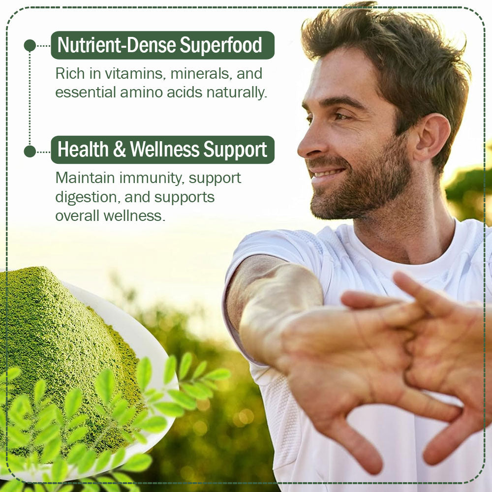 7Days Natural Moringa Powder | Premium Edible Quality | Sun-Dried | With Giloy & Tulsi | 200g