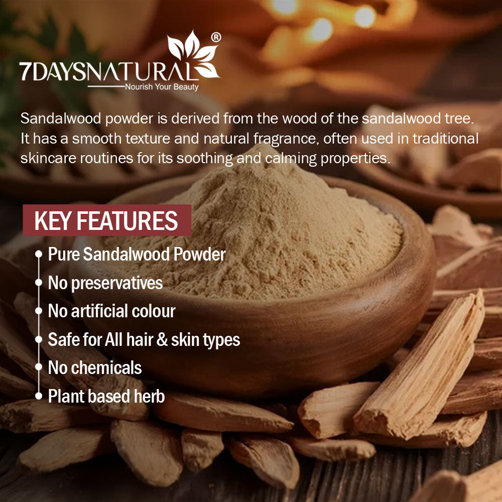 7 Days Organic Sandalwood Face Pack Powder- 200 gm