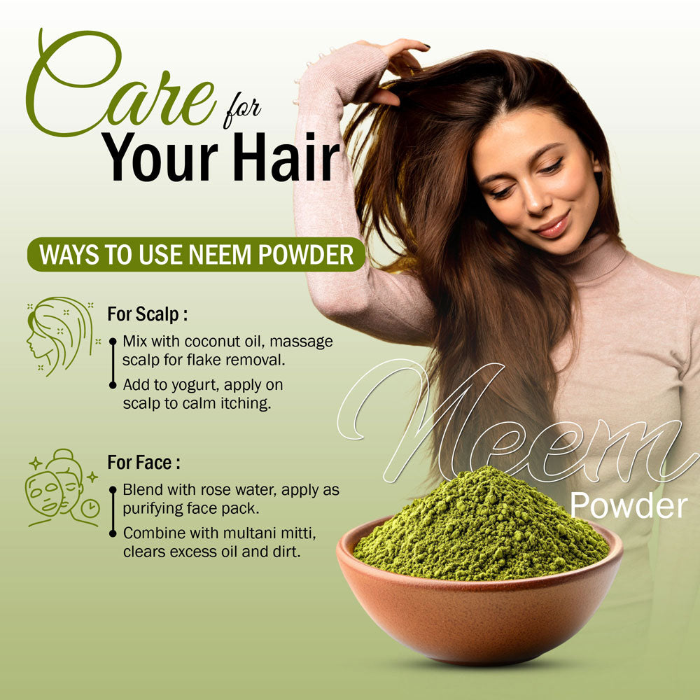 Neem Leaf Powder for Skin & Hair, Anti-Pimple, Anti-Bacterial, Fight Dandruff 200gm