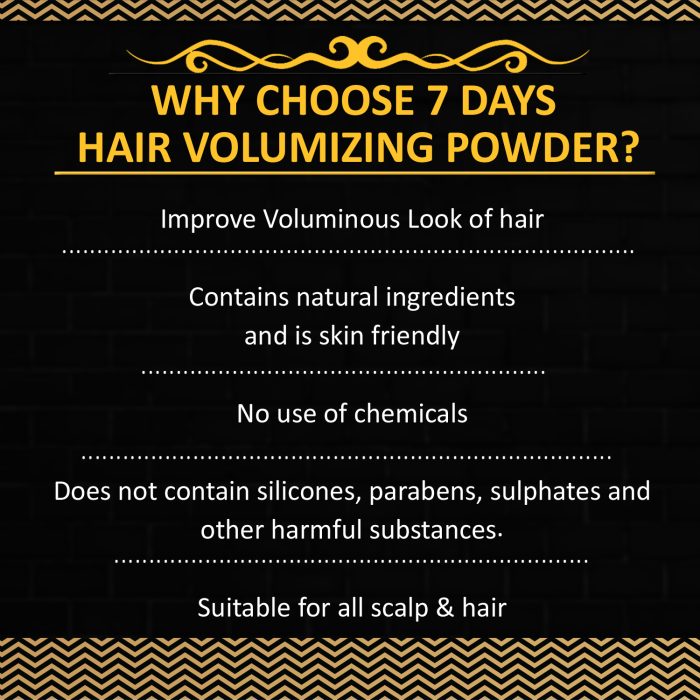 7DAYS Hair Volumizing Powder Wax strong hold | Matte Finish | 24 hrs hold | 100% natural & safe hair styling powder