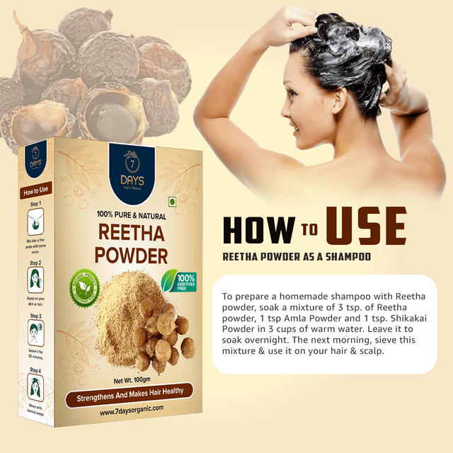 7Days Reetha Powder for Face Pack Face Wash Hair Scalp Treatment