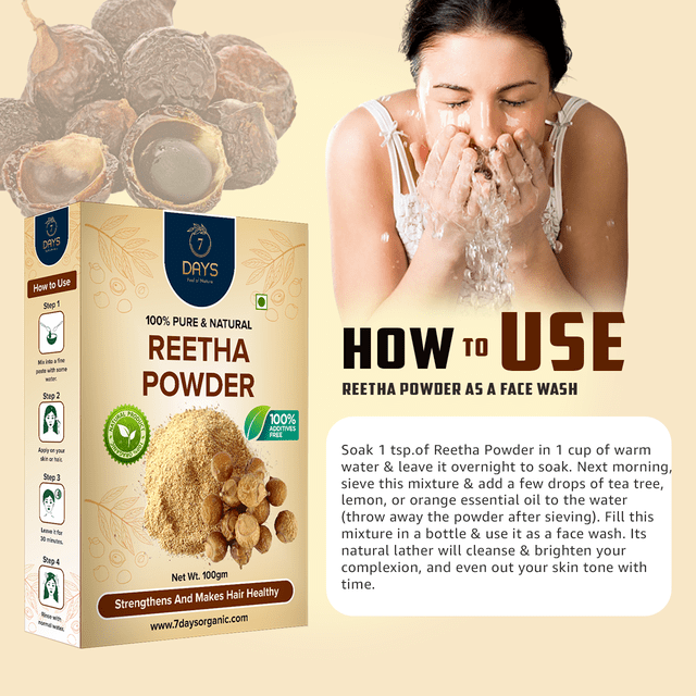 7Days Reetha Powder for Face Pack Face Wash Hair Scalp Treatment