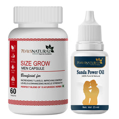 7DAYS  Men's Vitality Combo – Herbal Massage Oil & Herbal Capsules | Pack of 2 | Ayurvedic Formula