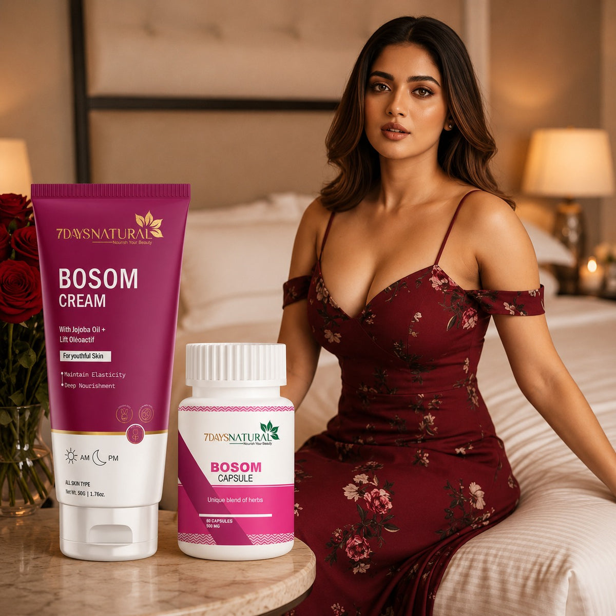 BOSOM Capsule + Bosom Cream for increase breast size naturally breast cream