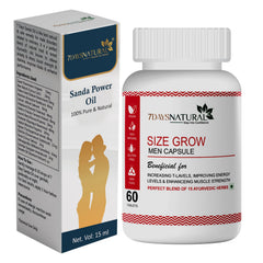 7DAYS Sanda Massage Oil with Size growth Capsules for Men | Ayurvedic Wellness Combo | Daily Herbal Support