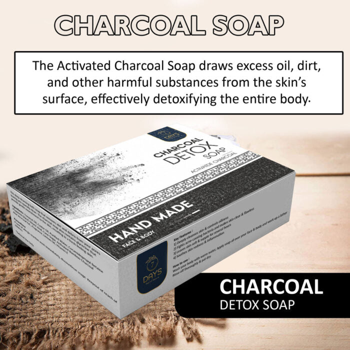 7Days Activated Charcoal Soap Remove Dead Skin Get Pimple Free Glowing Skin