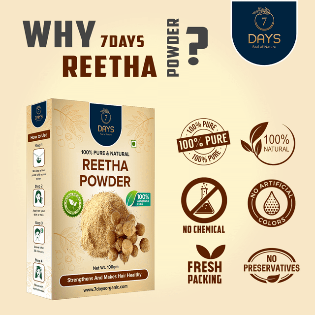 7Days Reetha Powder for Face Pack Face Wash Hair Scalp Treatment