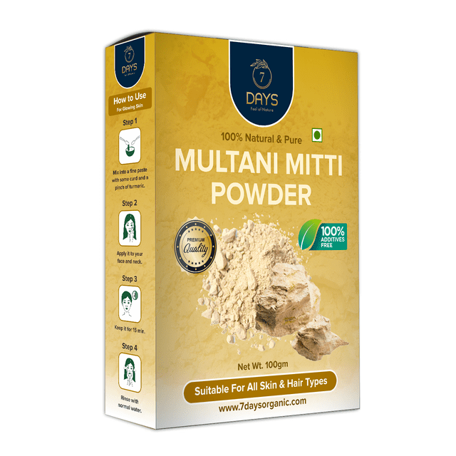 Multani Mitti Powder for Face Hair 100gm – 7 Days Organic