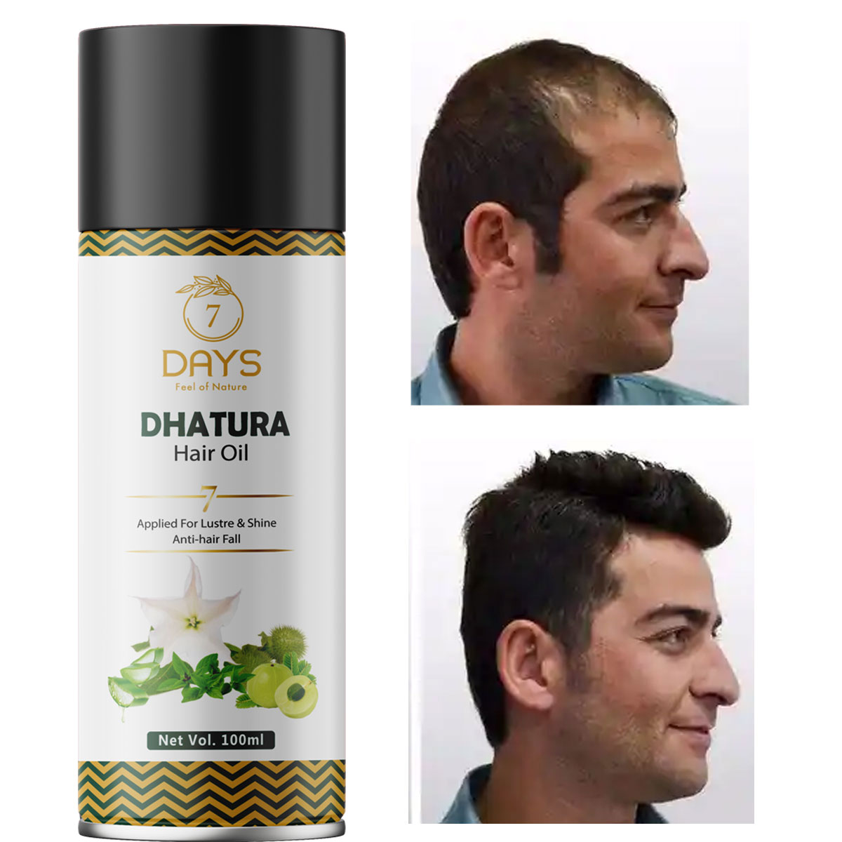 7 Days Dhatura Hair oil for hair fall , dandruff control & new hair growth Hair  Oil (100 ml) – 7 Days Organic