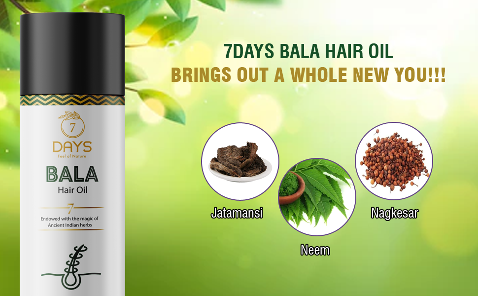 7 Days Bala Hair ReGrowth oil Bala Lgao Baal Ugaoo Hair Oil (100 ml) – 7  Days Organic